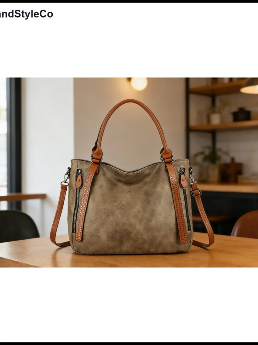 Vintage Slouchy Tote Bag Vegan Leather Hobo Shoulder Bag with Adjustable Strap